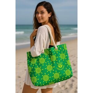 Hornitos‎ "Celebrate the Summer" Lime Print Canvas Beach Tote Bag
